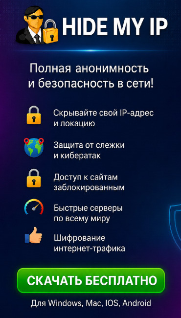 Hide My IP - баннер 370x650 px